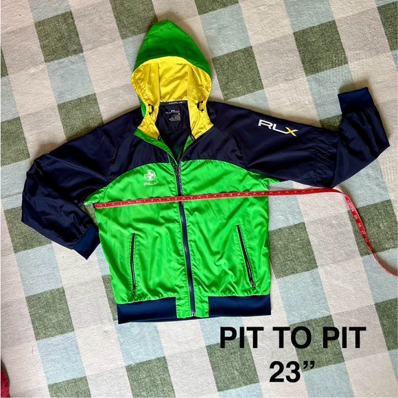 PRE-OWNED VINTAGE RALPH LAUREN RLX FULL ZIP MESH LINED WINDBREAKER MENS MED. - Picture 3 of 10